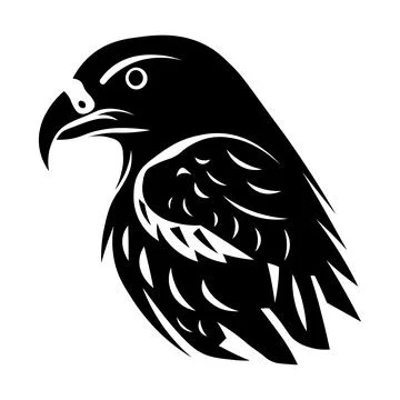 Falcon black vector icon on white background Stock Illustration