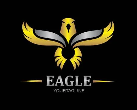 Falcon Eagle Bird Logo Template vector Stock Illustration