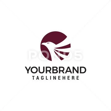 Falcon Eagle Bird Logo Template vector icon design vector template Illustrazione stock