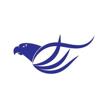 Falcon eagle birdWave Logo Template vector symbol Stock Illustration