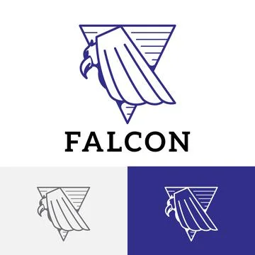 Falcon Eagle Hawk Predator Bird Triangle Logo Symbol Stock Illustration