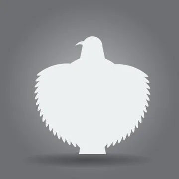 Falcon eagle logo silhouette with outspread wings isolated. Stock Illustration