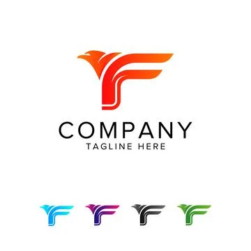 Falcon F logo design vector, letter F logo, Eagle logo design Stock Illustration