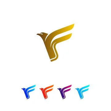 Falcon f logo design vector template, letter f eagle logo design, eagle logo Stock Illustration