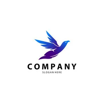 Falcon feather logo design vector Stock Illustration