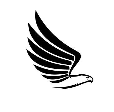 Falcon hawk or eagle icon of flying bird wings Illustrazione stock