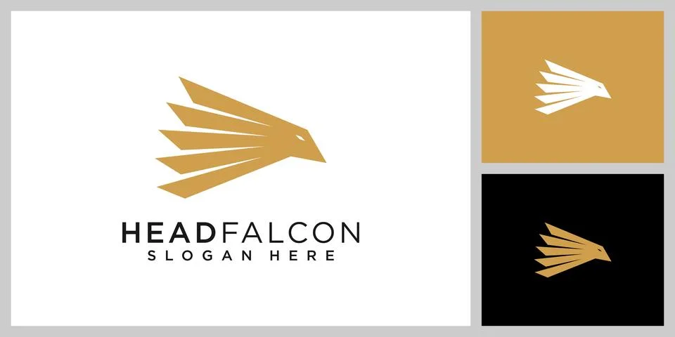 Falcon head logo vector design template Stock Illustration