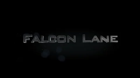 Falcon Lane title metal text on black alpha channel background Stock Footage 295840887