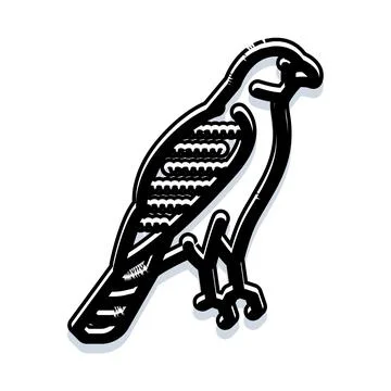 Falcon or hawk bird outline vector design Stock Illustration