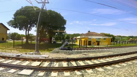 The Falcon train or Soko in Serbian, passing trough landscape near Novi Sad. Video stock 223214129