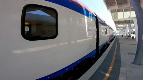 The Falcon train or Soko in Serbian, at train station in Novi Sad. Vidéo 224375307