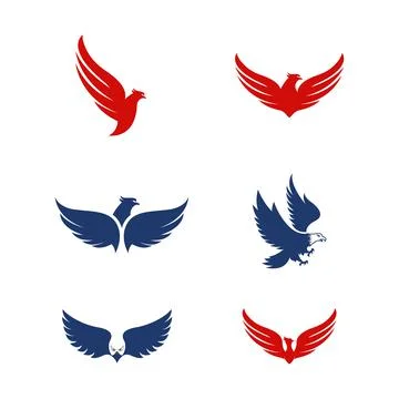 Falcon wing icon Template vector Stock Illustration