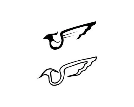Falcon Wing Logo Template vector icon design Illustrazione stock