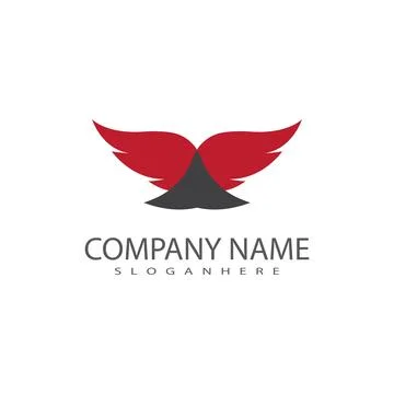 Falcon Wing Logo Template vector Illustrazione stock