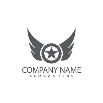 Falcon Wing Logo Template vector Illustrazione stock