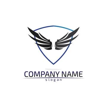 Falcon Wings Logo Template vector icon logo design app Illustrazione stock