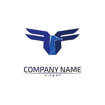 Falcon Wings Logo Template vector icon logo design app Illustrazione stock