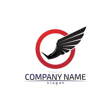 Falcon Wings Logo Template vector icon logo design app Illustrazione stock