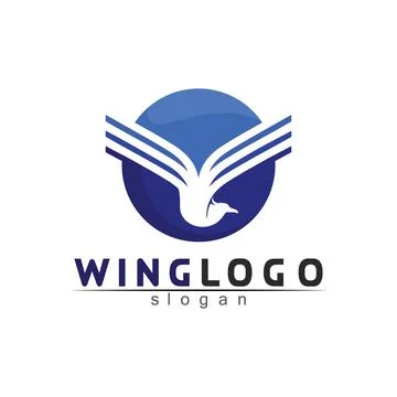 Falcon Wings Logo Template vector icon logo design app Illustrazione stock