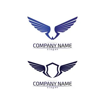 Falcon Wings Logo Template vector icon logo design app Illustrazione stock