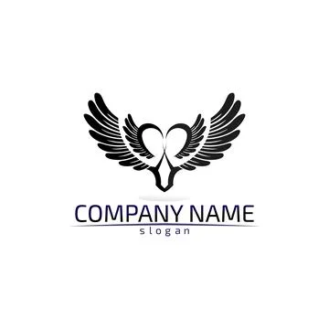 Falcon Wings Logo Template vector icon logo design app Illustrazione stock