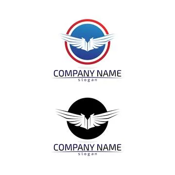 Falcon Wings Logo Template vector icon logo design app Illustrazione stock