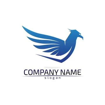 Falcon Wings Logo Template vector icon logo design app Illustrazione stock