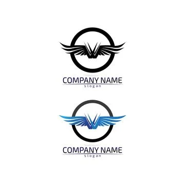 Falcon Wings Logo Template vector icon logo design app Illustrazione stock