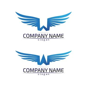 Falcon Wings Logo Template vector icon logo design app Illustrazione stock