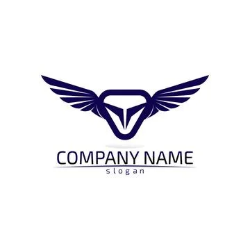 Falcon Wings Logo Template vector icon logo design app Illustrazione stock