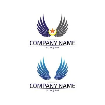 Falcon Wings Logo Template vector icon logo design app Illustrazione stock