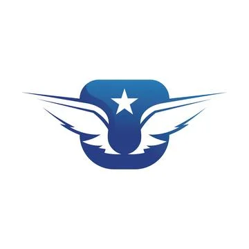 Falcon Wings Logo Template vector icon logo design app Illustrazione stock