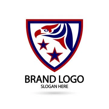 Falcon,eagle emblem logo icon vector illustration design Illustrazione stock