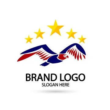 Falcon,eagle emblem logo icon vector illustration design Illustrazione stock