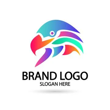 Falcon,eagle logo icon vector illustration design. Gradient Color Stock Illustration