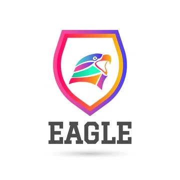 Falcon,eagle logo icon vector illustration design. Gradient Color Illustrazione stock