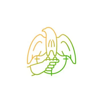 Falconry hunting gradient linear vector icon Stock Illustration
