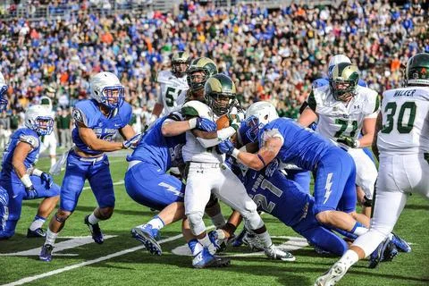 The Falcons take down the CSU Rams here Nov. 28, 2014. Air Force beat CSU ... Stock Photos