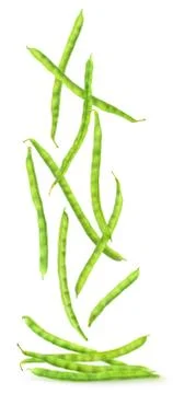 Faling green beans Stock Photos