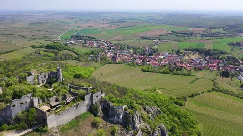 Falkenstein in Weinviertel, Lower Austria during summer. Stock Footage 129092292