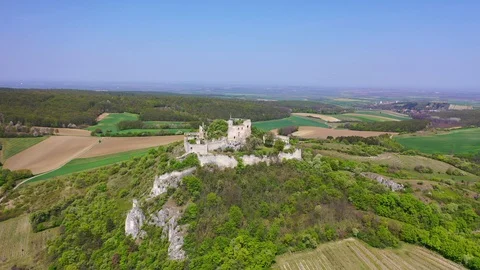 Falkenstein in Weinviertel, Lower Austria during summer. Stock Footage 129092539