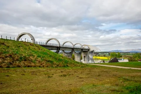 Falkirk Wheel aqueduct view Stock Photos