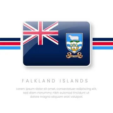 Falkland Islands Flag Button: 3D Glossy British Overseas Territory Symbol w.. Illustrazione stock