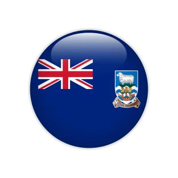 Falkland Islands flag on button Stock Illustration