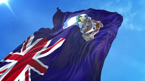 Falkland Islands Flag Low Angle View Stock Footage 295690135