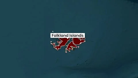 Falkland islands map animation showing geographic location and outlines Stock Footage 341730007