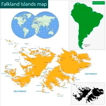 Falkland Islands map Stock Illustration