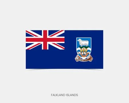 Falkland Islands Rectangle flag icon with shadow. 스톡 일러스트