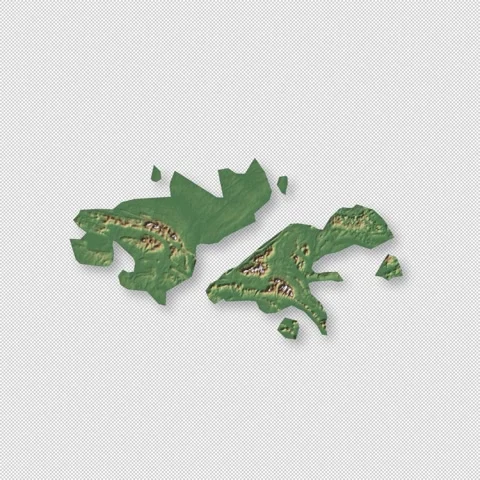 Falkland Islands Rotating 3D Relief Map Seamless Loop, Alpha Channel 4K 스톡 동영상 340718443