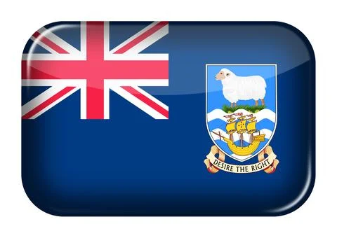 Falkland Islands web icon button Stock Illustration